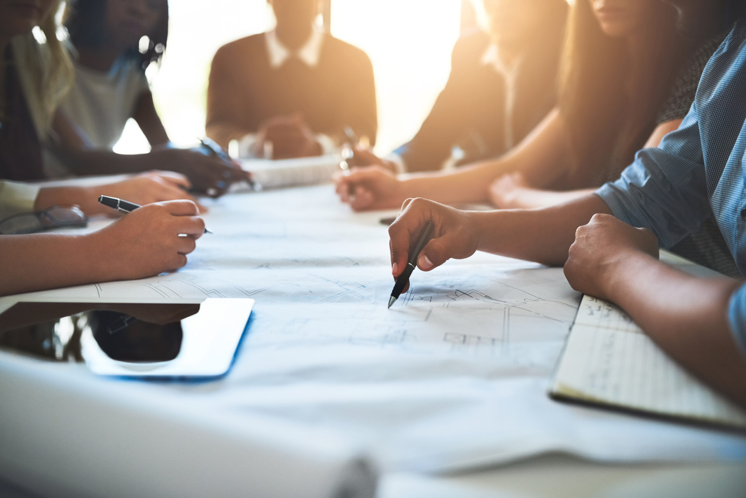 Cropped shot of a group of architects working together on a project